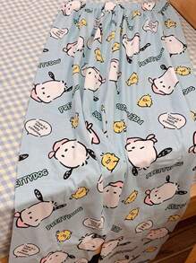 1 pieza Pantalones de pijama de seda de leche con diseño de Hello Kitty de la serie de personajes Sanrio de alta calidad, adecuado para las temporadas de primavera y otoño, con un diseño dulce y lindo que combina la funcionalidad de la ropa casual y de estar en casa. Es una prenda de estar en casa casual que también se puede usar fuera, de vacaciones.