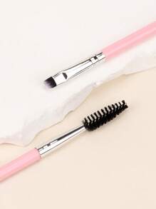 1支/3支/5支/10支装双头眼影刷、睫毛刷、化妆刷、美妆工具、便携旅行装化妆品刷、眉刷、眼影刷、螺旋刷、睫毛刷 - 粉色 - 查看 7