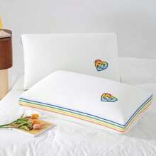 1pc Rainbow Striped Pillow, Ultra Soft & Comfortable, Sleep Enhancing & Neck Support, Bedding, Fluffy, Elastic, Breathable, Washable, Suitable For Room, Bedroom, Hotel, Sofa Napping