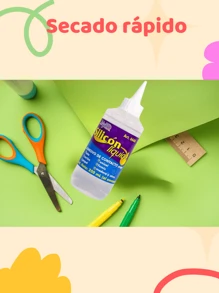 Silicón frío, adhesivo secado rápido,  útil para pagar madera, unicel, papel, fomy, tela, útil para manulidades, material escolar, oficina,  hogar - Transparente - Ver 3