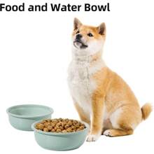Raised Ceramic Dog Lover And Dog Mom Love Bowl Set With Stand, Elevated Dog Lover And Dog Mom Love Food And Water Dish For Small And Medium Sized Dog Lover And Dog Mom Loves 28OZ Ivory White