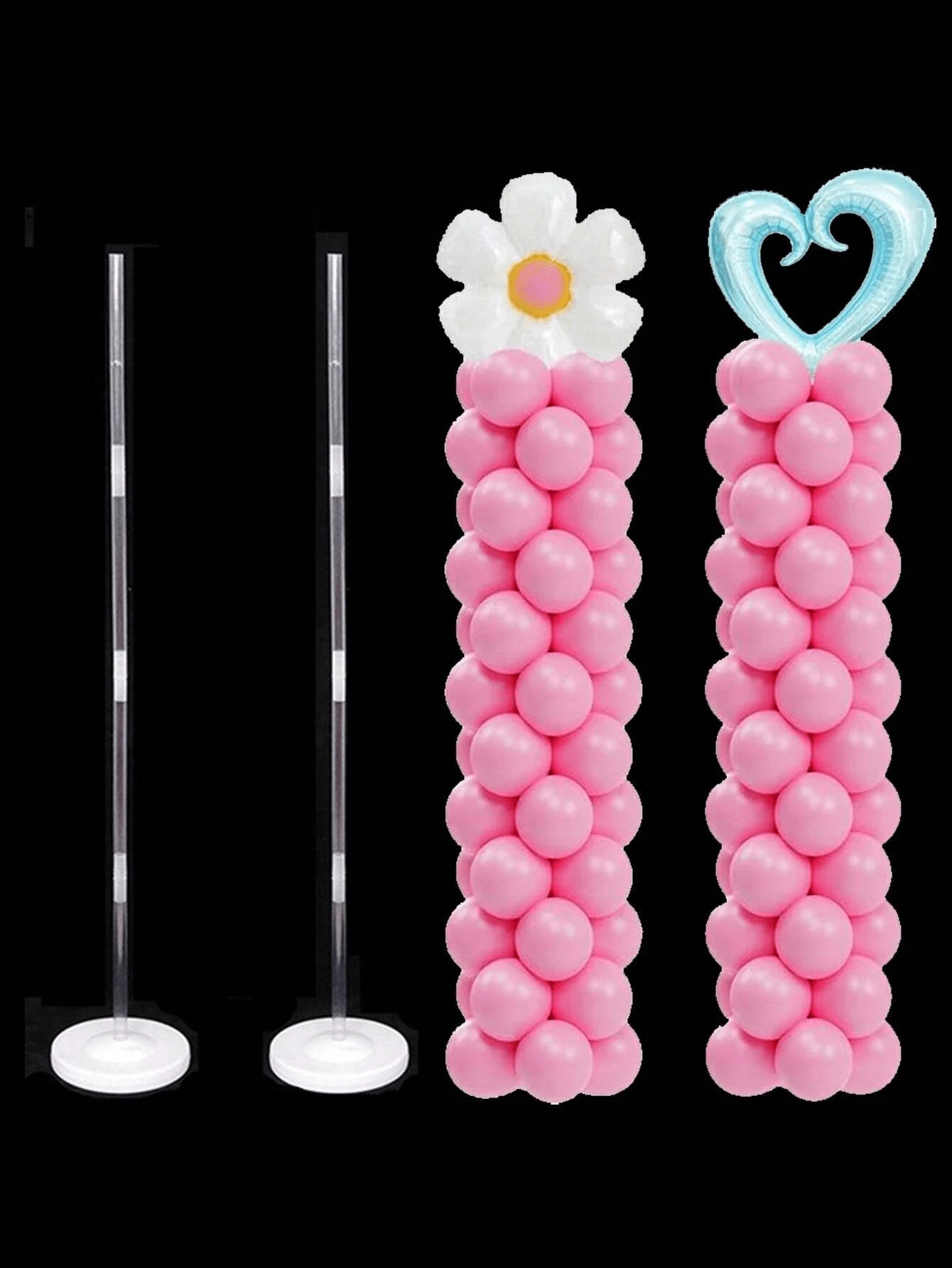 1/2pcs 120cm Balloon Column Kit, Balloon Tower Assembly Kit For Birthday, Graduation Ceremony, Wine Party, Bachelor Party, Bridal Shower, Wedding, Engagement Party, Anniversary, Gender Reveal, New Year Decora