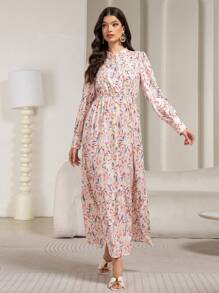 Váy dài tay đơn giản cho nữ, giản dị mùa xuân/hè, kín đáo - Nhiều màu - Xem 3