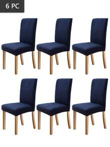 2/4/6pcs Solid Color Elastic Chair Cover Home Decoration Chair Slipcovers For Chair Covers Dining Room Bedroom Living Room Outdoor Hotel Wedding Office Kitchen Seat Covers Pet Stain Chair Dust Cover Autumn Home Decor Chairs And Chair Cushion Covers