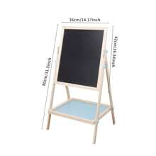 Double Sided Wooden Easel White Black 2 In 1 Magnetic Drawing Board - Multicolor - View 3