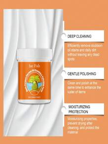 100g Orange Cleaning Paste, Convenient & Quick To Use, Effectively Maintains Shine, Cleans Stains, Grease, Polishes Surfaces. Suitable For Stove, Pot, Range Hood, Multi-Functional Cleaning Paste With Sponge, Suitable For Eid Al-Adha