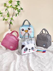 1pc Mom Bag Baby Food Bag, Parent-Child Picnic Lunchbox Storage Bag, Small Cartoon Handbag, Travel Lunch Tote, Portable Insulated Lunch Bag (Style & Color Random)