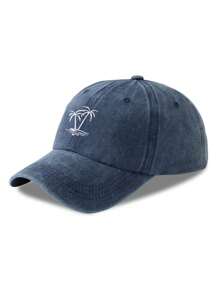 1pc New Women's Embroidered Palm Tree Washed Baseball Cap, Adjustable Outdoor Leisure Cap Suitable For Outdoor Travel And Sun Protection - Baseball Cap - View 8