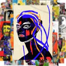 50pcs Abstract Art Poster Graffiti Stickers, Waterproof Decals For Phone Cases, Laptops, Luggage, Guitars, Motorcycles, Funny Jesus/Funny Design