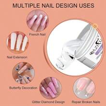 QAZIXU Nude Color 15g Acrylic Uv Extension Nail Gel Pink Extending Varnish Gel Repair Broken Nails Builder Manicure Polish Gel Include :Free 100PCS Nail Forms And Acrylic Nail Brush Pen For Gift Professional Salon Nail Art Kit