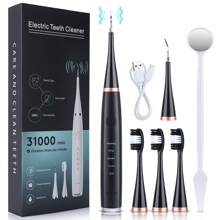 Hailicare Cepillo de dientes eléctrico 6 en 1, 5 niveles de intensidad, batería de larga duración, gran capacidad de limpieza para proteger la salud bucal, esencial para uso doméstico - Negro - Ver 12
