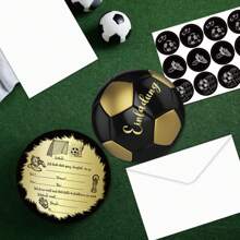 12 Cool Football Invitation Cards For Football Birthday Parties, Football Gatherings - Suitable For All Football Enthusiasts, Perfectly Matched With Party Decorations, Perfectly Highlighting The Theme