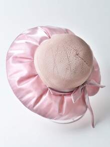 新款时尚女士渔夫帽，防晒，系带，可爱蝴蝶结设计，百搭，适合夏季 - A - 查看 3