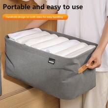 1 pièce Boîte de rangement élégante - Légère, portable et spacieuse. Organisateur de garde-robe avec poignées pour un transport et un rangement faciles - Parfait pour le placard, la chambre à coucher et l'organisation de la maison