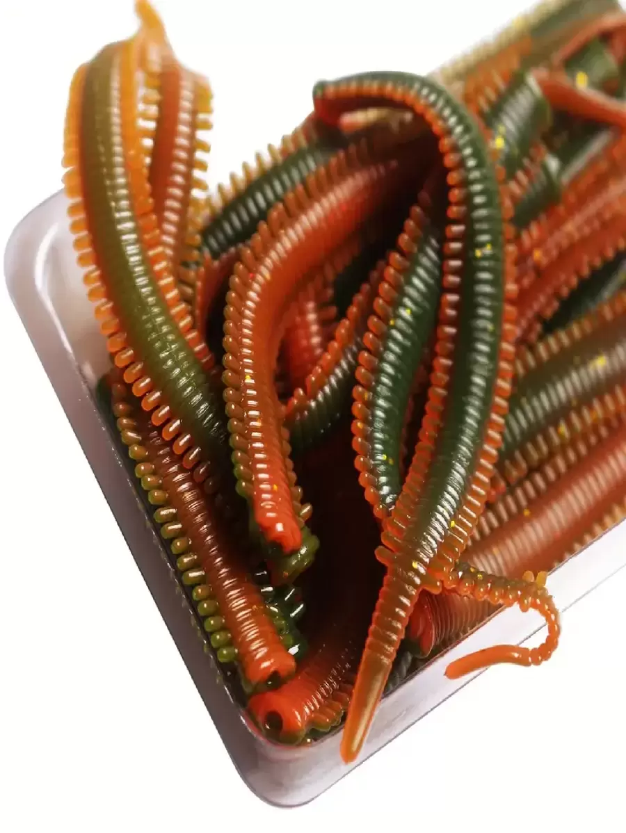 5/10/20 peças Iscas Macias com Anzol em Formato de Minhoca Biônica de 3,15 Polegadas, Isca Flutuante para Pesca de Água Salgada e Doce - Diversas Iscas Biônicas, Adequadas para Pesca em Água Salgada e Doce de Lagos, Equipamentos e Acessórios de Pesca - Multicolorido - Visão 1