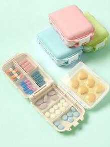 Portable Pill Box For Travel Moisture Proof Pill Organizer Reusable Pill Case For Men And Women Medicine Planner Daily Pocket Case To Hold Vitamin Medicine Medication And Supplement Home Travel Essential Accessories For Outdoor Office Back To School Luggage & Travel Gear Travel Accessories & Supplies Other Travel Accessories Travel Containers Travel Accessories - Multicolor - View 2