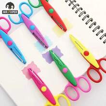 4/6pcs High-Quality PP Plastic Craft Scissors, Handmade Scissors With Wavy Edge Cutting, Suitable For Creative Projects, Paper Craft, Scrapbooking And Student DIY Decoration, Safe And Non-Harmful For Crafters And Hobbyists