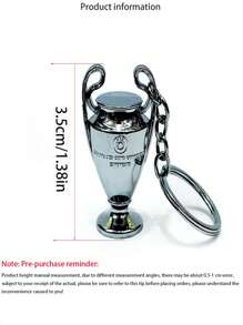 1 Pieza Trofeo de resina deportivo, Copa de la Liga de Campeones con orejas grandes, recuerdo decorativo para fanáticos del fútbol (cinta de regalo), Mini taza colgante decorativa, Accesorios de muñeca, Herramienta llave ordinaria