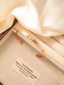 女士开放式时尚简约珠宝，2025 年热销不锈钢无标记手链，适合男士和女士，聚会和礼物 - 開口手鐲 - 查看 3