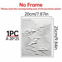 1pc Abstract Ocean Waves Textured Acrylic Painting, Hand-Painted White Wave Art, Frameless, Space & Fantasy Themed, Elegant Wall Decor For Living Room, Entryway, Office, Reception Area