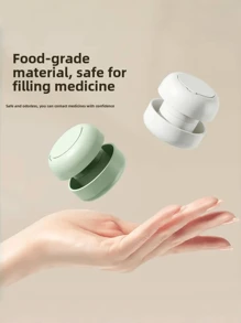 1pc Portable Pill Grinder, Multifunctional Powder Grinder, Small Medicine Box For Cutting And Dividing Pills