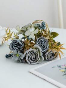 1PC/3PCS 人造花-玫瑰、丝绸玫瑰、假植物、家居、餐厅、客厅、户外花园装饰、插花艺术、摄影道具、秋季、春季、花瓶、花墙、花环、新娘花束、婚礼装饰、DIY 花环材料、生日派对装饰材料、家居装饰配件、情人节。