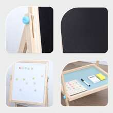 Double Sided Wooden Easel White Black 2 In 1 Magnetic Drawing Board - Multicolor - View 4