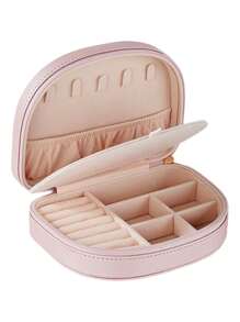 1pc Travel Jewelry Box, Small Jewelry Box, Jewelry Storage & Organizer Box, Portable Mini Jewelry Travel Case, Multilayer Design To Maximize Space, Compact & Space-Saving, Suitable For Women's Earrings, Necklaces, Rings, Bracelets And Other Small Valuables, Essential For Travel, Home Storage, Best Gift For Birthday, Valentine's Day, Mother's Day, Christmas, Thanksgiving, Wedding - Multicolor - View 10