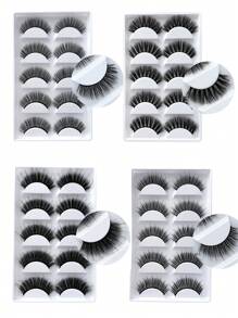 20pcs/Box 3D Natural Fluffy, Dramatic, Luxurious High-Quality False Eyelashes, Soft & Reusable Full Strip Style Lashes, Random Styles