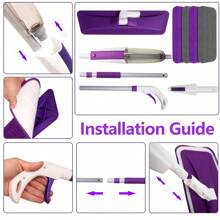 Mops For Floor Cleaning Wet Spray Mop With Bottle And 1/4 Washable Microfiber Pads Home Or Commercial Use Dry Wet Flat Mop For Hardwood Laminate Wood Ceramic - White Purple - View 6