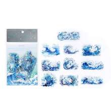 20pcs Set Transparent Rainwater Ice Crystal Shell Sticker Pack, Borderless Water Language Series, Scrapbooking Decorative Stickers,School Supplies,Back To School