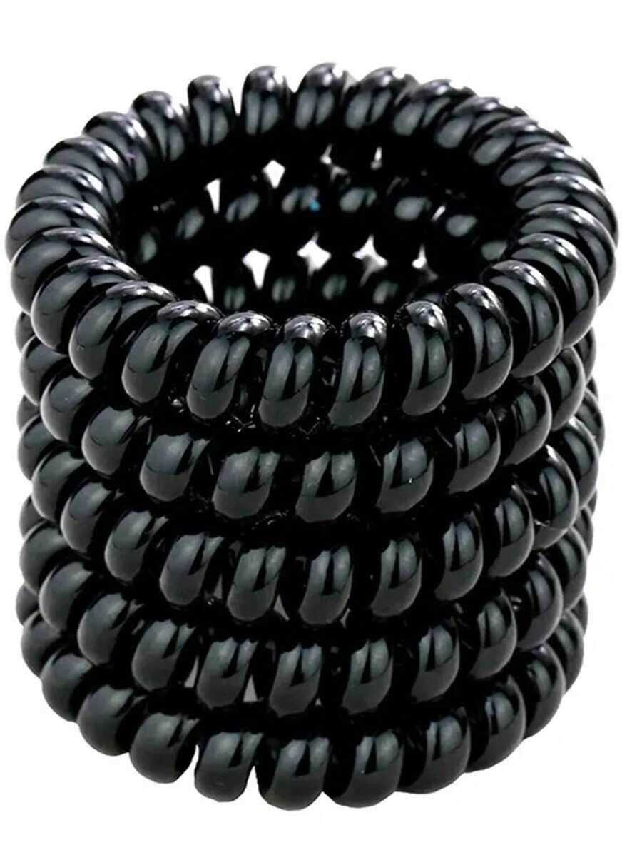 5pcs/SetMixedColorSpiralHairTies,SuitableForEverydayUsePonytailHoldersHairElasticsHairRubberBandsScrunchiesHairRopeElasticHairTie,HairBobblesHairAccessoriesHeadAccessoriesElasticBand,Summer,Holiday,Travel