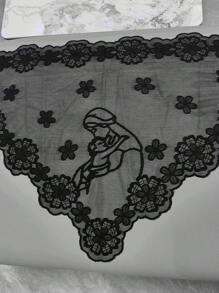 1 pezzo di pizzo nero di dimensioni 128cm*65cm, accessorio per abbigliamento, decorazione per cappelli, paralumi, tovaglie, vestiti, gonne