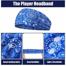 9 Pcs Sweatbands For Men Workout Sport Headbands For Men Camo Headband Sweat Absorbing Headband Wide Sweatband For Head Basketball Football Cycling Running Yoga, 4.7 X 9.8 Inch - 彩色 - 查看 4