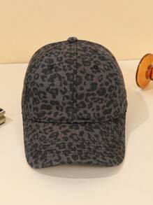 1pc Women's Adjustable Vintage Leopard Print Dual-Tone Soft Top Baseball Cap, Suitable For Casual, Travel, Street Photography - Two-tone Leopard Print - View 8