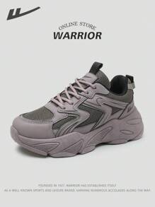 WARRIOR 1 par Nuevos tenis tipo Chunky de la Serie Warrior 2025 para mujer. Tenis de suela gruesa y ligera, con parte superior y cordones delanteros, aptos para uso en exteriores, color blanco, adecuados para uso durante todo el año.