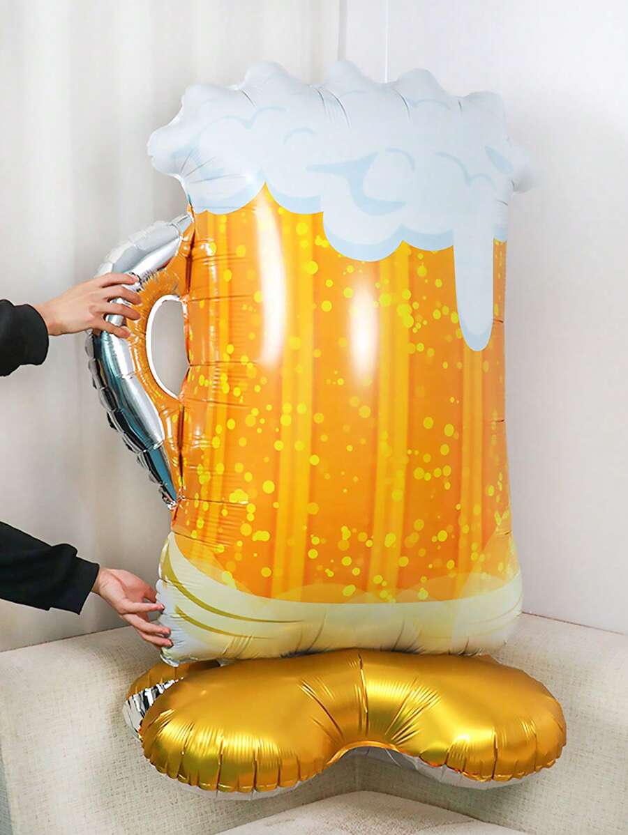 1/2 个 45 英寸啤酒杯铝箔气球，立式啤酒气球，适用于生日派对装饰、啤酒节派对用品、酒吧夏季主题派对、周年纪念、毕业典礼金色流行装饰、单身派对、新年派对、新年庆祝装饰、拍照亭道具 - 彩色 - 查看 1