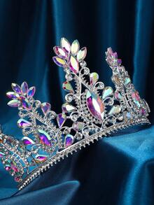 Crystal Tiara Crowns Rhinestone Crown With Combs For Women And Girls Crystal Queen Headbands Princess Headpieces Wedding Hair Accessories Bride Rhinestone For Pageant Birthday Prom - 彩色 - 查看 10