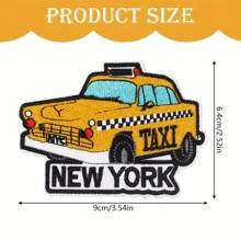 Patch Bordado Táxi de Nova York, Emblema Humorístico para Roupas, Jaqueta, Boné de Caminhoneiro, Presente DIY - Cores misturadas - Visão 2
