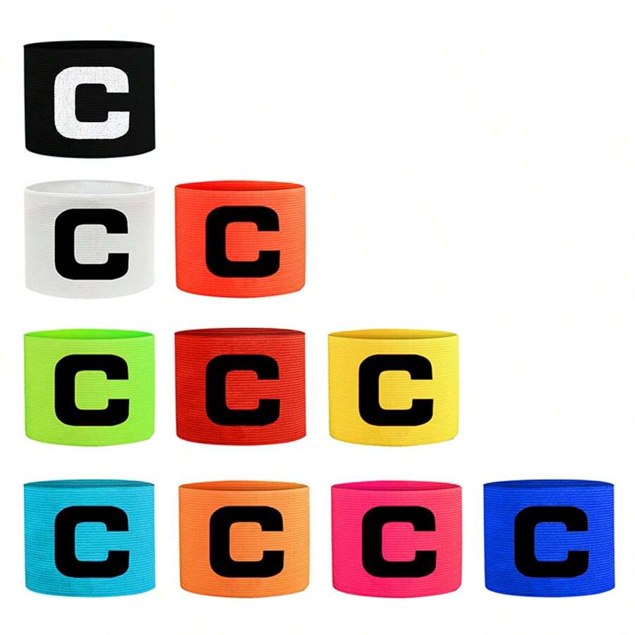 A Football Captain Armband With Elastic Wrap For Adjustment, 6 Packs Of Letter C Armbands, For Game Training - Helps Accurately Identify The Captain's Position In Team Sports - Multicolor - View 1