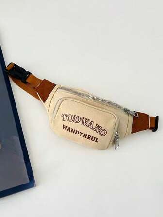 2 件装 2025 年春季韩版儿童男童斜挎包，酷炫字母设计中性儿童腰包