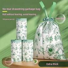 50pcs/Roll,Odor-Proof And Insect-Proof Tear-Free Trash Bags, Thickened With Automatic Drawstring, Suitable For Home Kitchen Use - Multicolor - View 2