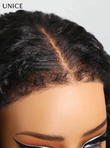 UNice Hair Kinky Curly Human Hair Wigs 7X5 Bye Bye Knots Lace Closure Glueless Wigs Human Hair Ready To Go Pre Plucked Pre Cut Pre Baby Hair Put On And Go Glueless Human Hair Wigs Bleached Knots Curly Wig 150% Density - SNatural - 查看 7