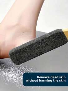 Lime à pieds - Côté double callosités et éliminateur de peau morte pour des pieds lisses, lime à pieds double face avec manche en bois