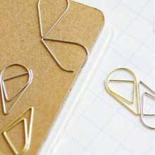 30pcs Water Drop Shaped Paper Clips, Suitable For Notebook, Office, School, Cute Bookmark Clips And Stationery Accessories - Multicolor - View 2