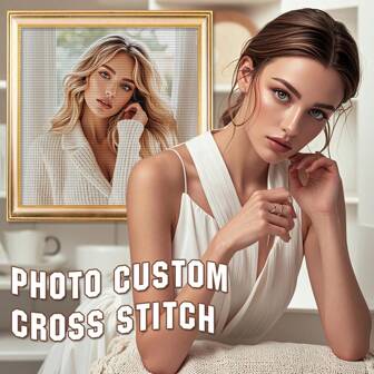 Customized Cross Stitch Kit Personalized Picture DIY Photo Custom Embroidery Set Material Package Artwork Sewing Supplies Decor For Home Holiday Gift ﻿