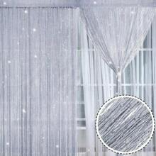2M*1M String Curtain Panels Door Fly Screen Hanging Beaded Curtains Room Divider Net - 黑色 - 查看 7