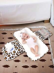 1pc Portable Baby Diaper Changing Pad, Multi-Functional Wet Wipe Pouch, Diaper Bag Accessory, Essential For Newborn Babies - Leopard - View 11