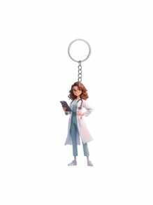 Nurse Doctor Keychain, Nurse Pattern Pendant, Bag Ornament, Acrylic Flat Keychain, Creative Accessory Accessories, Pendant Accessories That Can Be Hung On Backpacks, Phone Cases, Keychains, Car Decoration Pendant, Suitable For Both Boys And Girls, Suitable For Nurses, Doctors, Medical Workers, Gifts, Nurse's Day Gifts, The Best Gift For Medical Staff