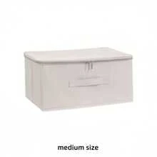 1pc Foldable Fabric Storage Box With Lid: Rectangular, Multi-Purpose, Can Be Used As Wardrobe Storage Box, For Storing Clothes, Office Supplies, And Home Organization - Gray Purple - View 13